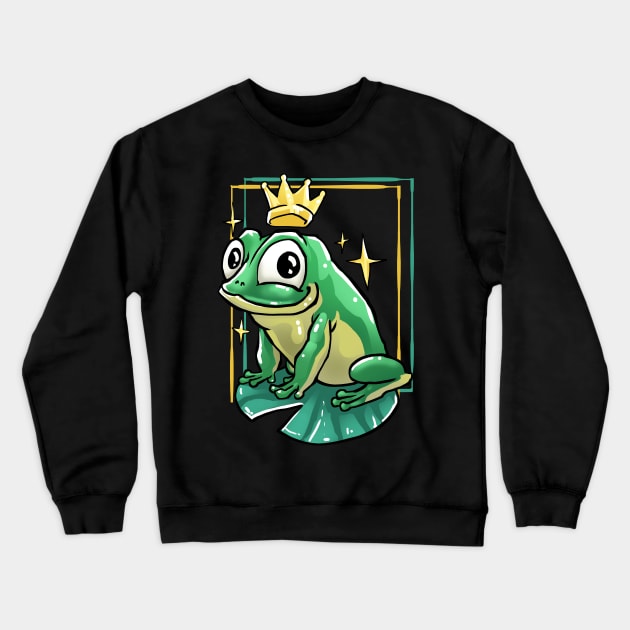 frog prince Crewneck Sweatshirt by Crow Creations